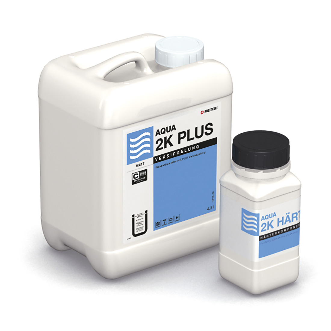 Ab 24,99 €/l: 2K-Wasserlack RETOL AQUA 2K Plus, 4,545 l Lack (matt